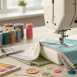 "Close-up of a sewing machine needle stitching fabric with colorful thread, symbolizing common mistakes with Nahttypen and how to avoid them."