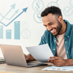 Happy man using TraceLoans.com to consolidate debt.