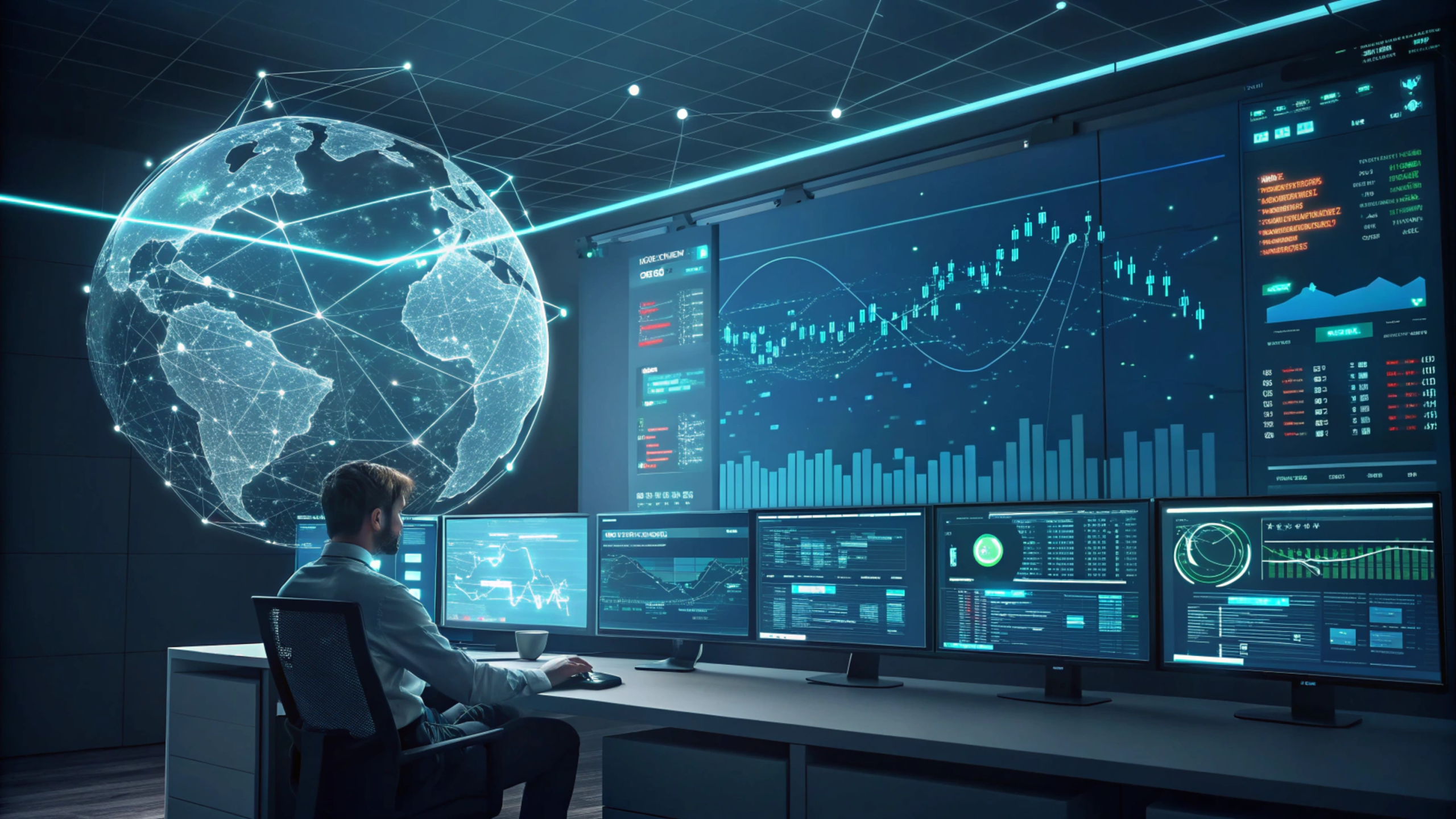 High-tech crypto trading platform with API integration, real-time market data, and global connectivity.