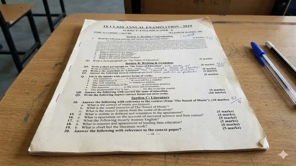 9th 2019 english question paper