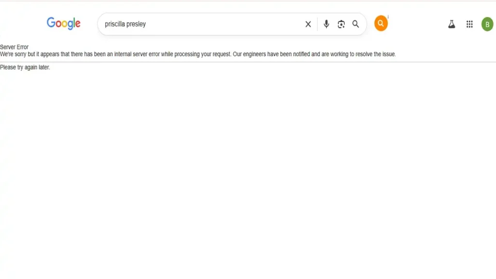 Google Server Error April 2026