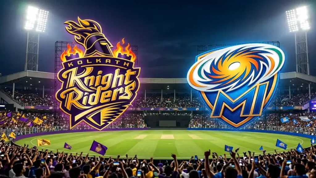 kolkata knight riders vs mumbai indians standings